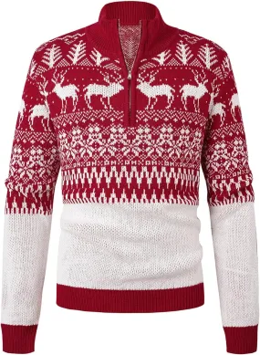 Aiyino Men's Halloween Christmas Knitted Pullover Sweater Warm Long Sleeve Polo Sweaters