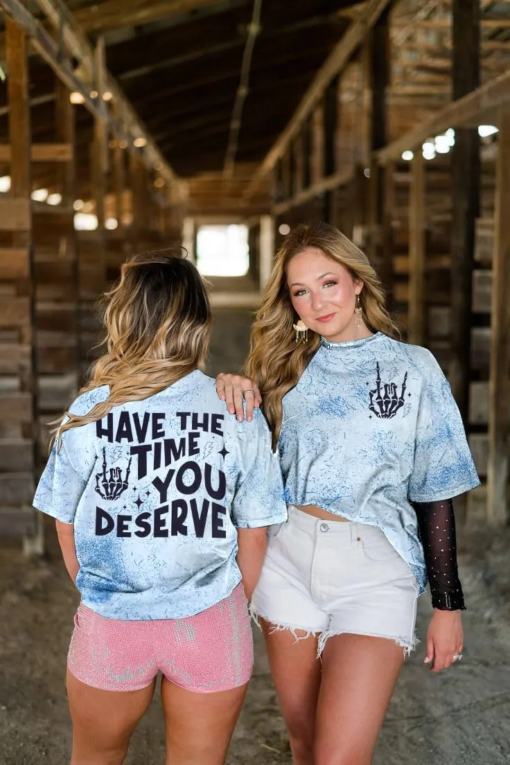 ASTANFY Oversized Tshirts for Women: Deserve Day Shirt Funny Skeleton Shirts Casual Oversized Graphic Tees Tops