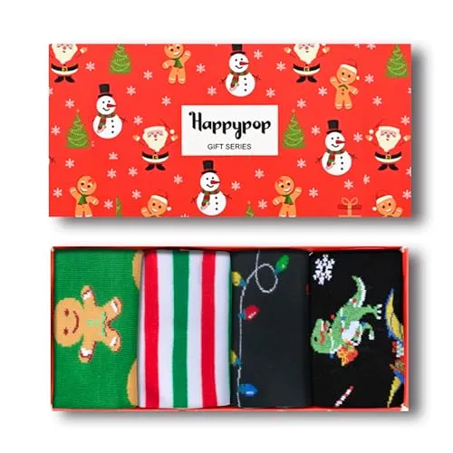 Best Secret Santa Gifts, Stocking Stuffers, Christmas Presents, Xmas Gifts, Funny Children Christmas Socks, Santa Socks, Novelty Christmas Gifts for Kids 4 5 6 7 Years Old Boys Girls