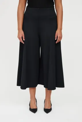 Black Cropped Culotte Pant
