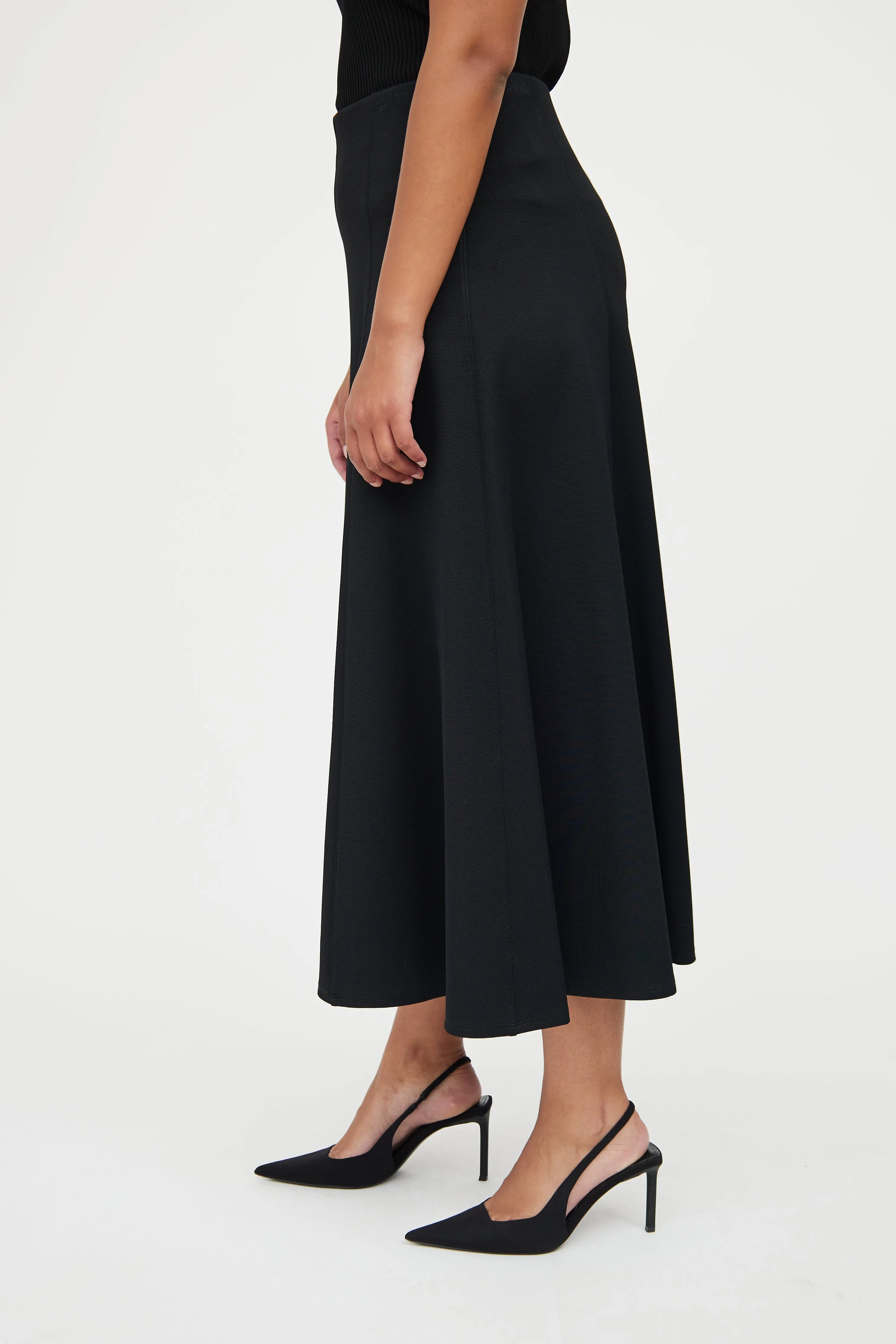 Black Cropped Culotte Pant