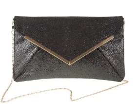 Black Glitter Clutch Bag