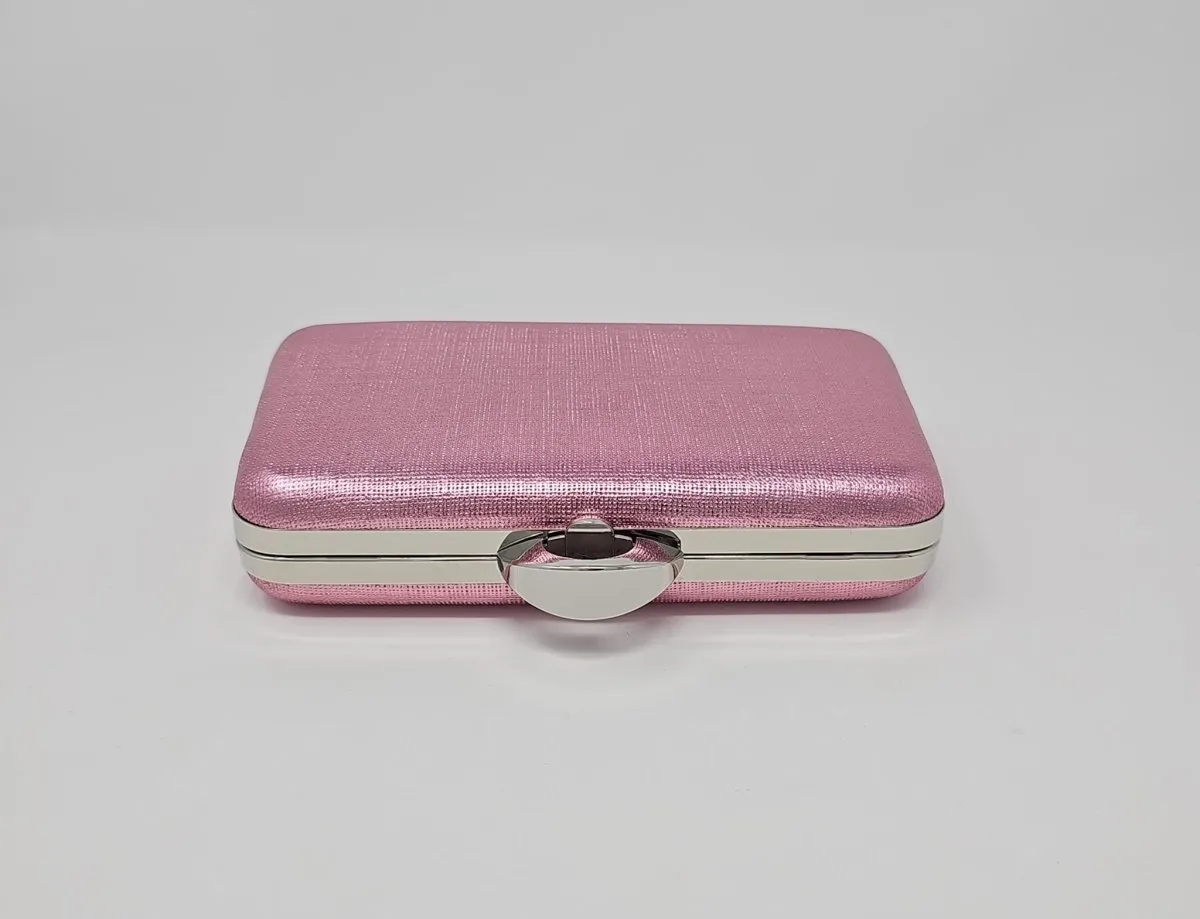 Candy Pink Shimmer Clutch Bag