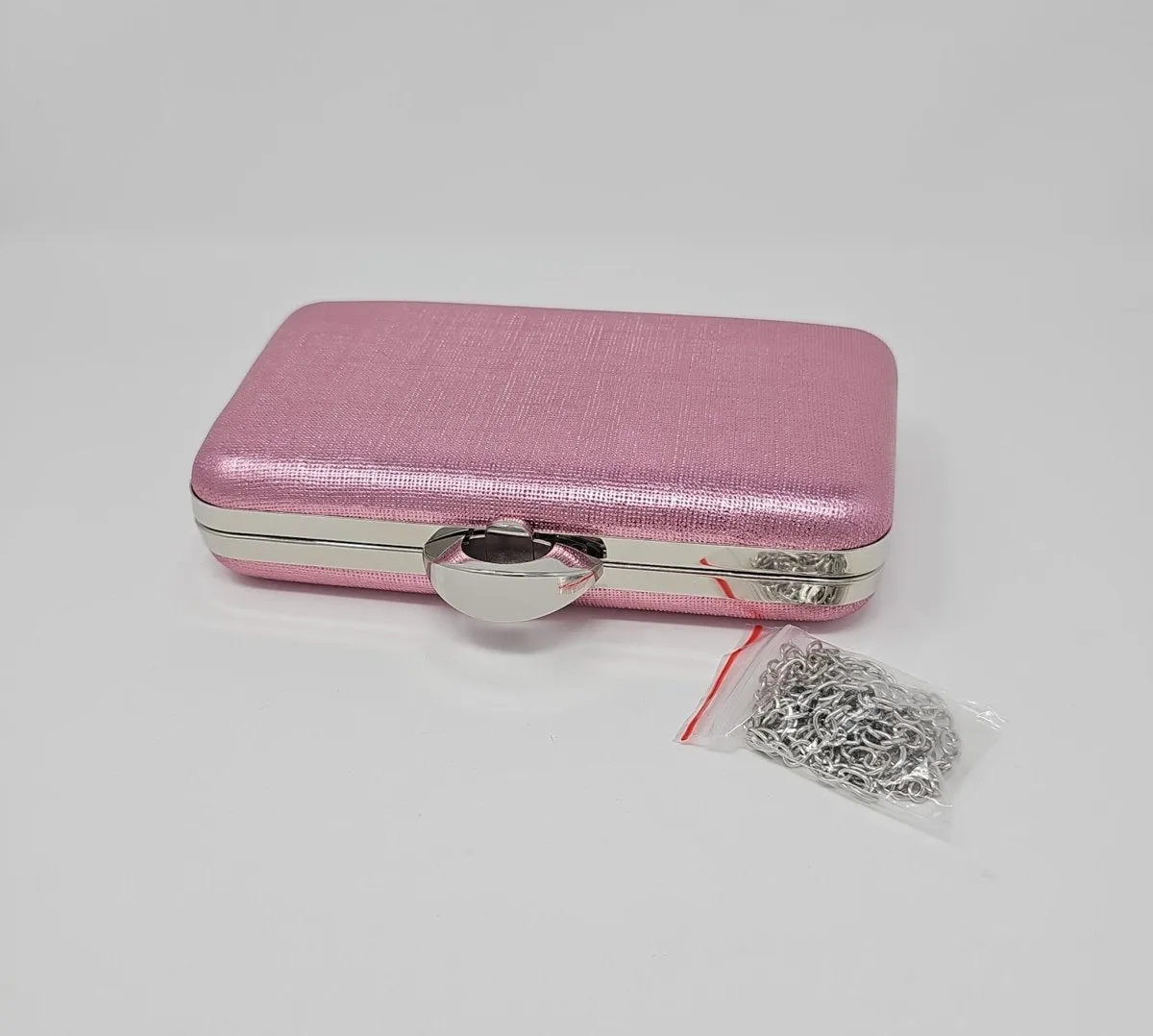 Candy Pink Shimmer Clutch Bag