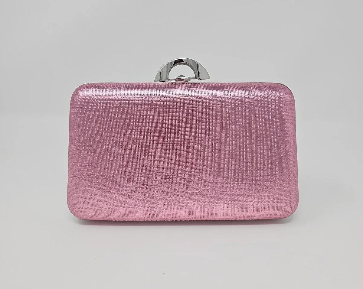 Candy Pink Shimmer Clutch Bag