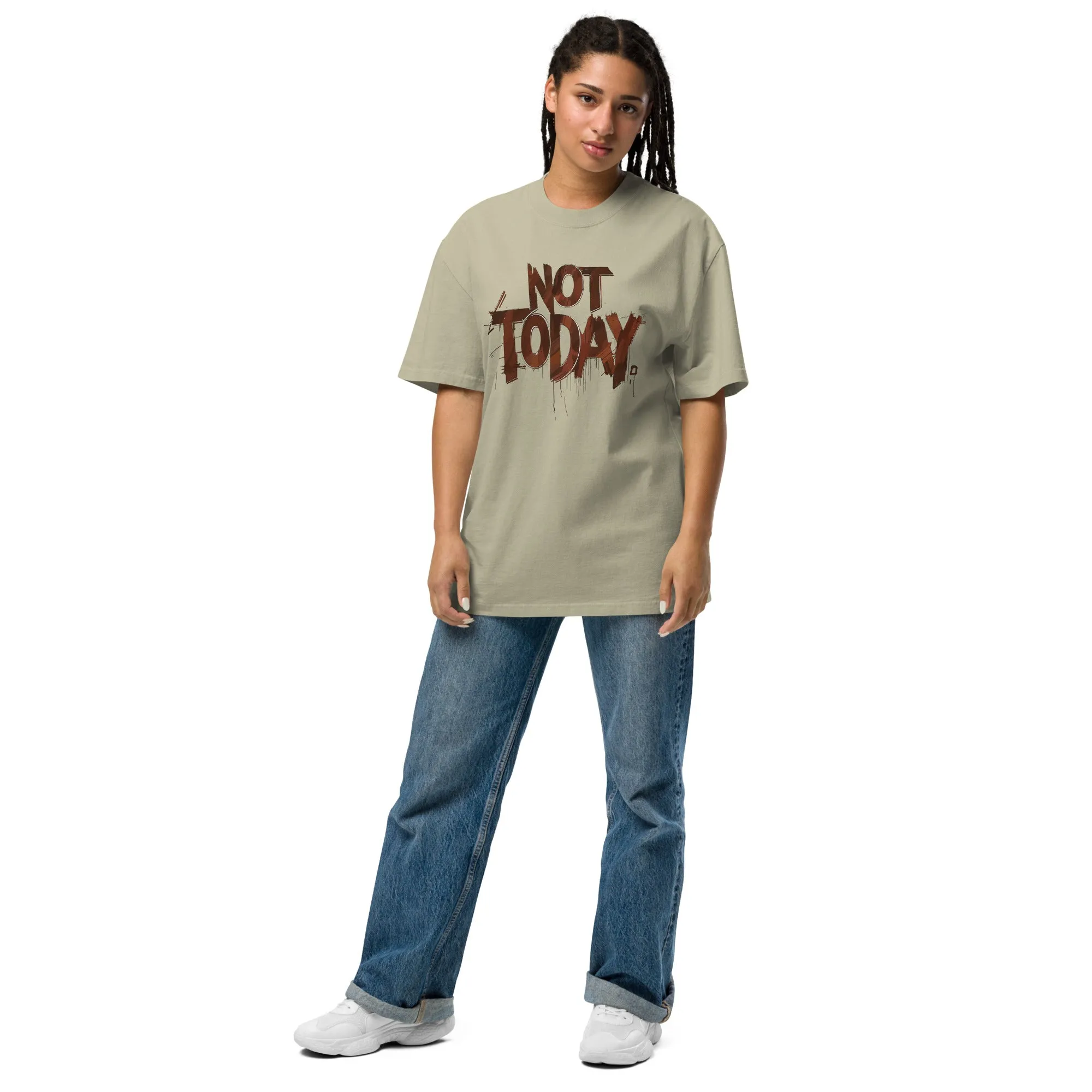 DUO MODERN "Not Today" Oversized Faded T-shirt