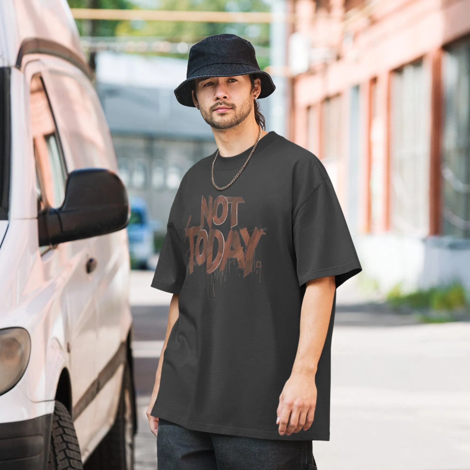 DUO MODERN "Not Today" Oversized Faded T-shirt