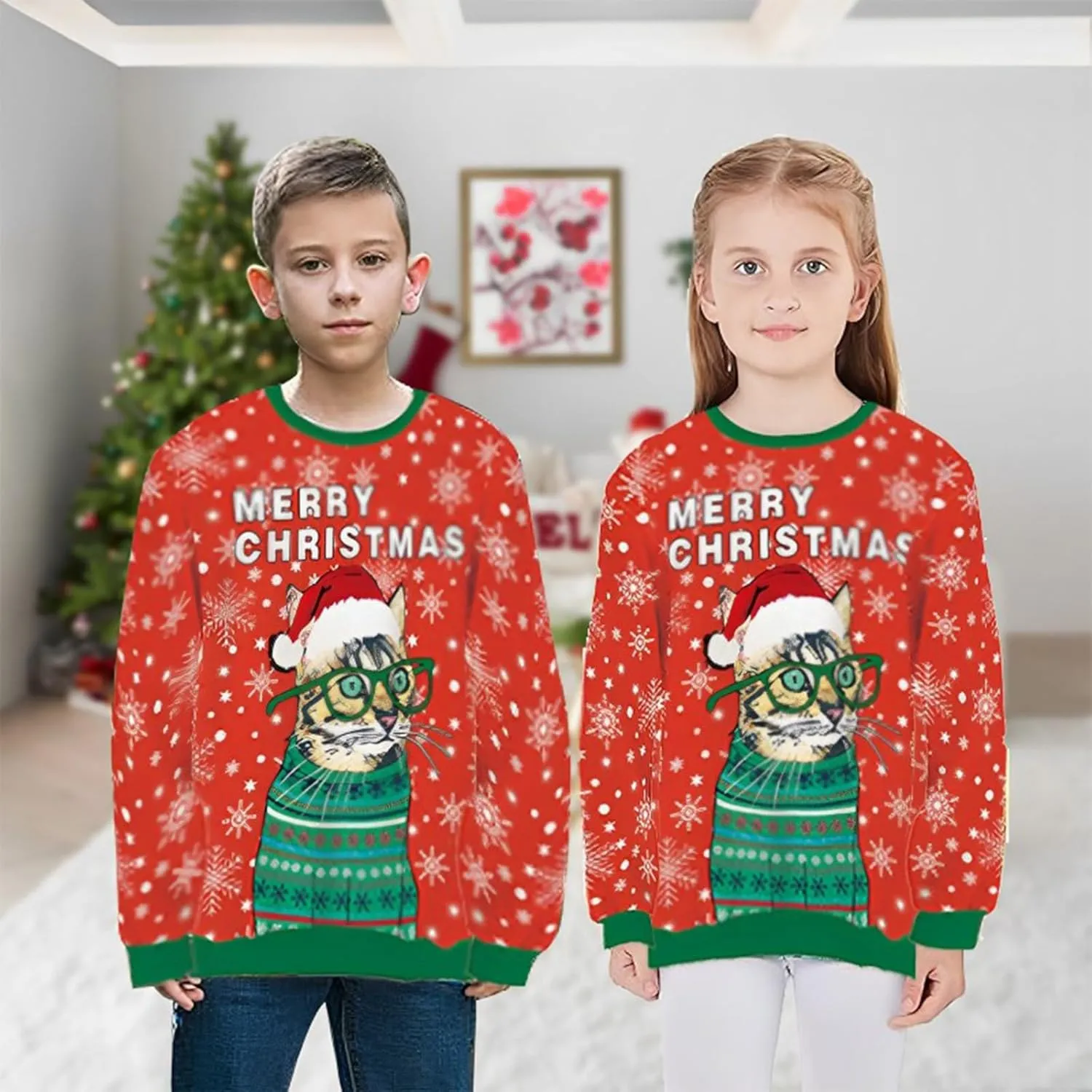Family Matching Christmas Sweatshirt Ugly Christmas Sweater for Boys Girls Pullover Men Women Funny Xmas Clothes