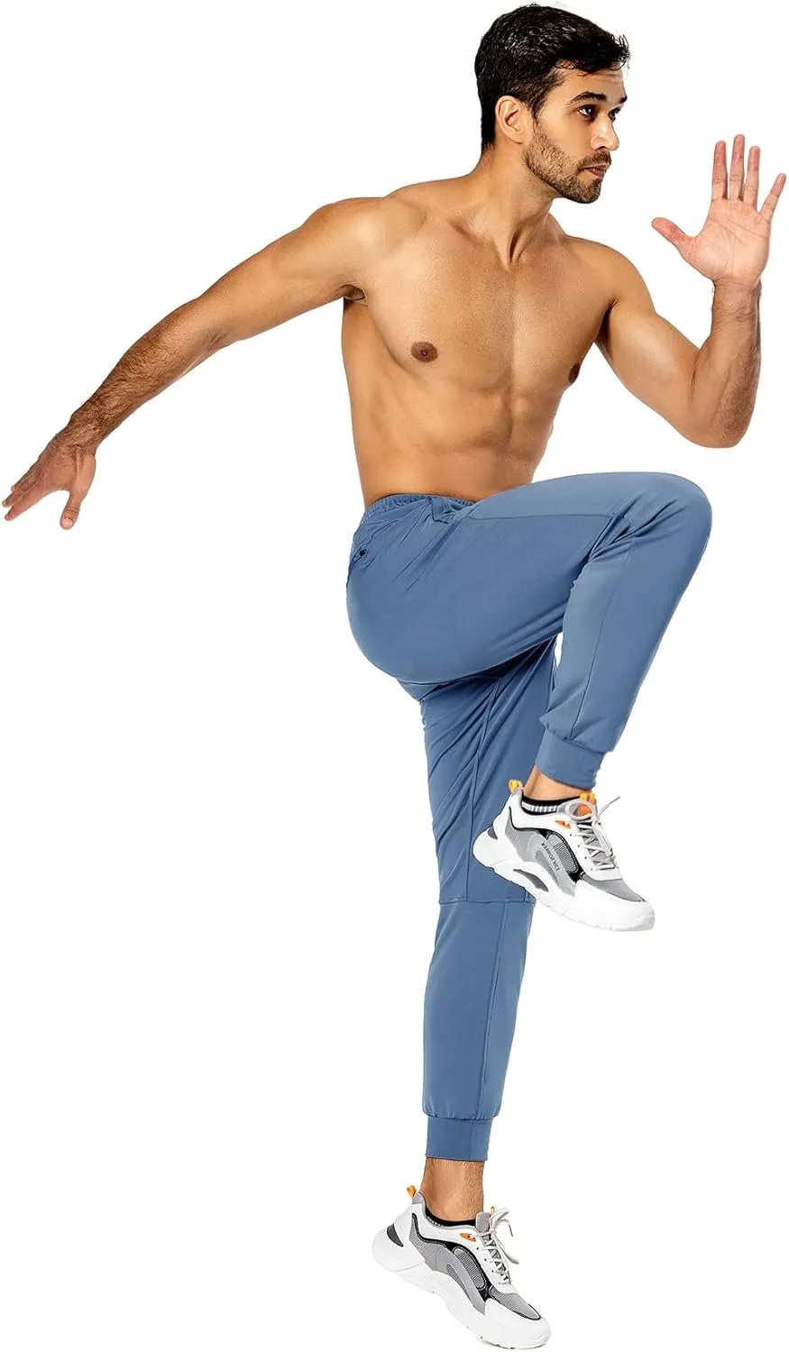 Hugut Men's Sweatpants Lightweight with Zipper Pockets Tapered Joggers Athletic Track Pants for Workout Running Training