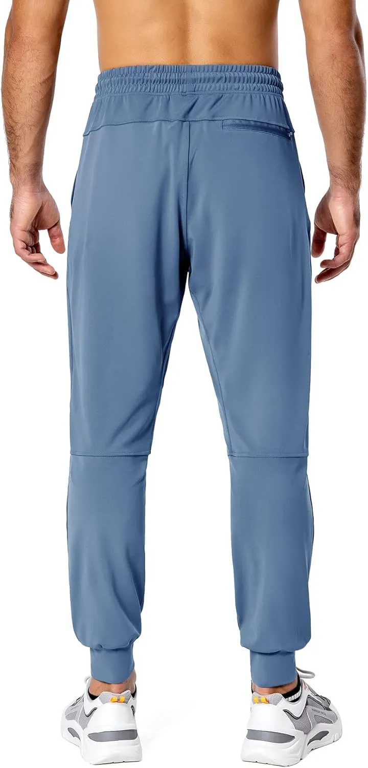 Hugut Men's Sweatpants Lightweight with Zipper Pockets Tapered Joggers Athletic Track Pants for Workout Running Training