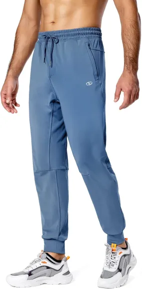 Hugut Men's Sweatpants Lightweight with Zipper Pockets Tapered Joggers Athletic Track Pants for Workout Running Training