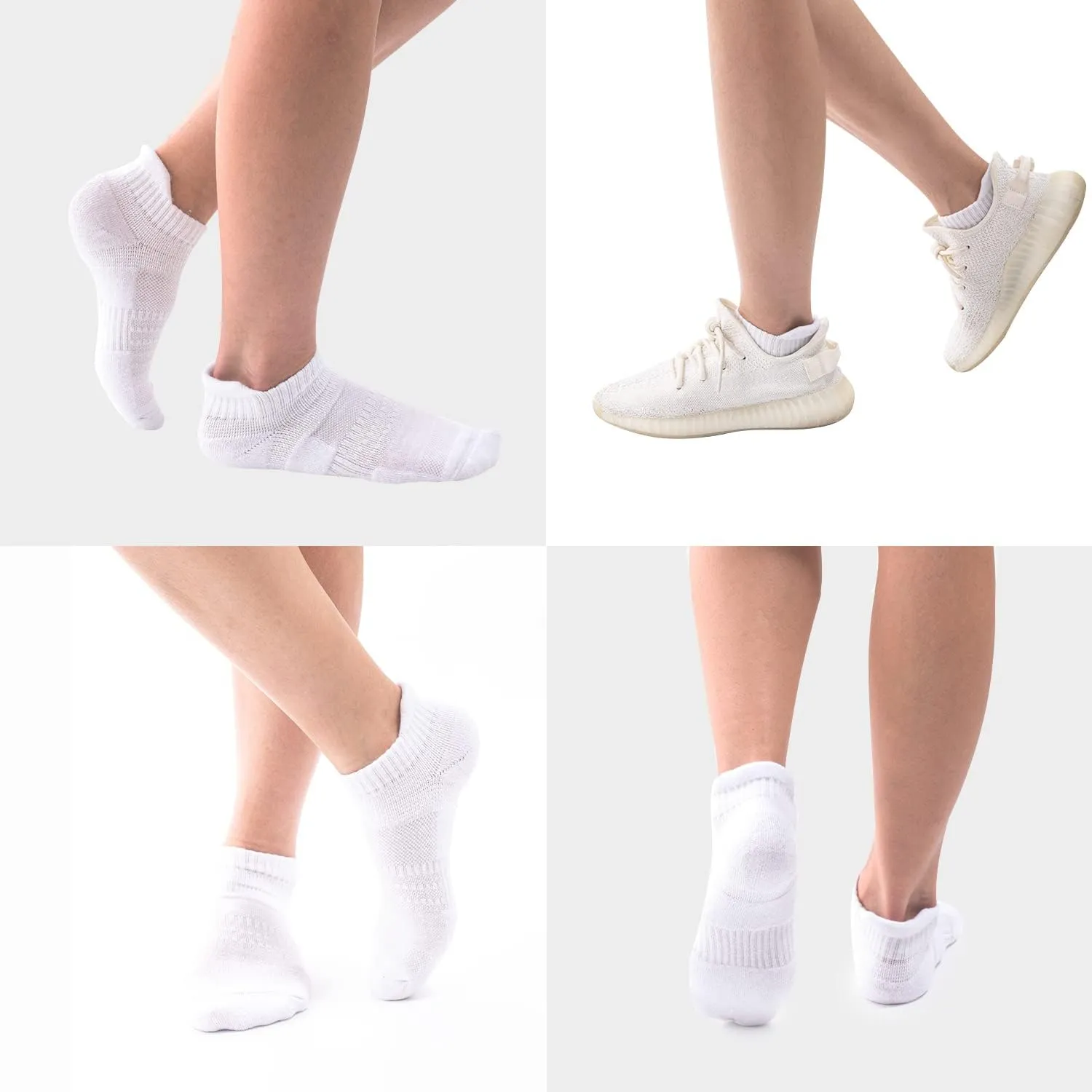 Men's Performance Athletic Running Socks 6/8 Pairs Arch Support Cushioned Cotton Low Cut Sports Ankle Sock