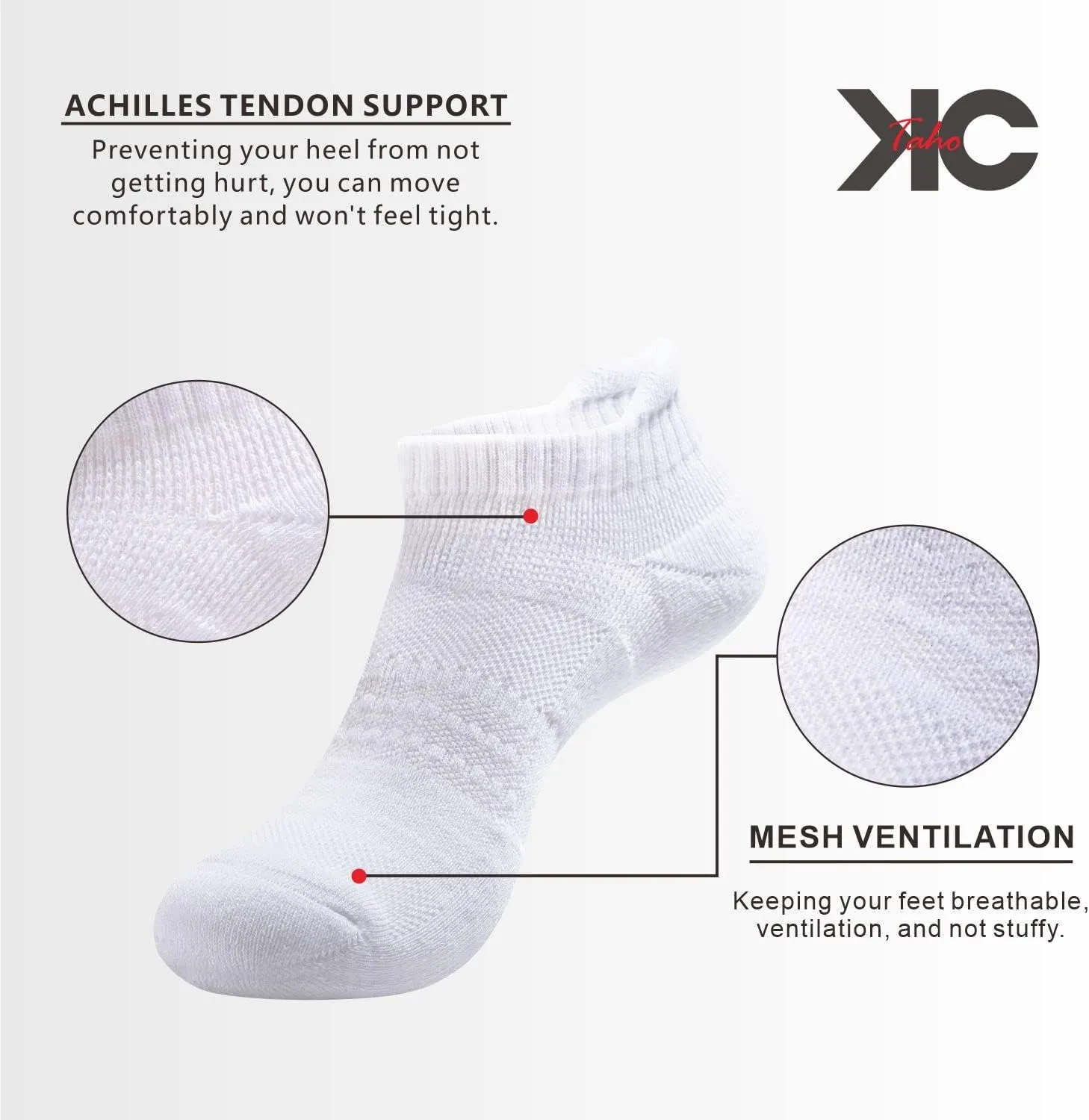 Men's Performance Athletic Running Socks 6/8 Pairs Arch Support Cushioned Cotton Low Cut Sports Ankle Sock