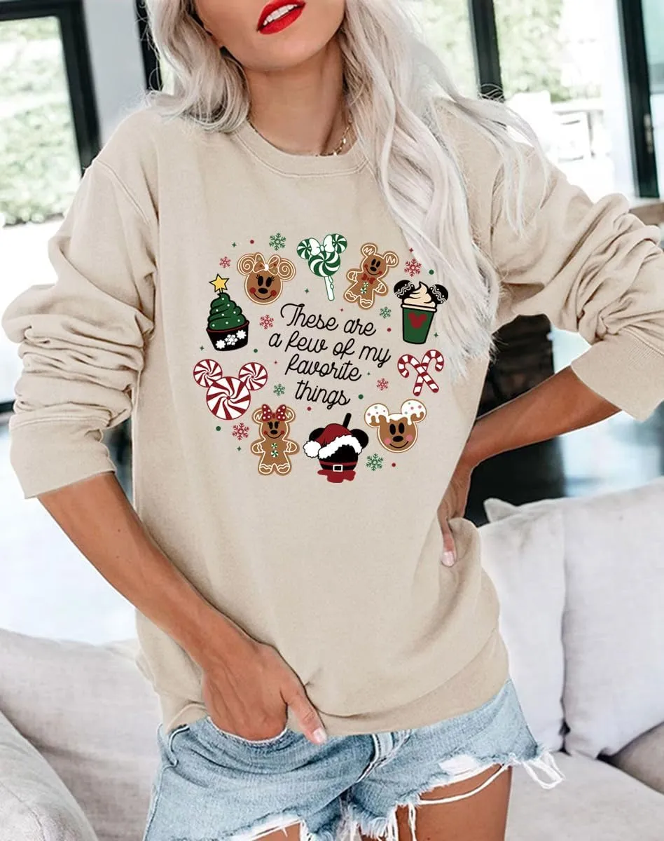 Merry Christmas Sweatshirts for Women Funny Christmas Doodles Sweatshirt Holiday Xmas Sweaters