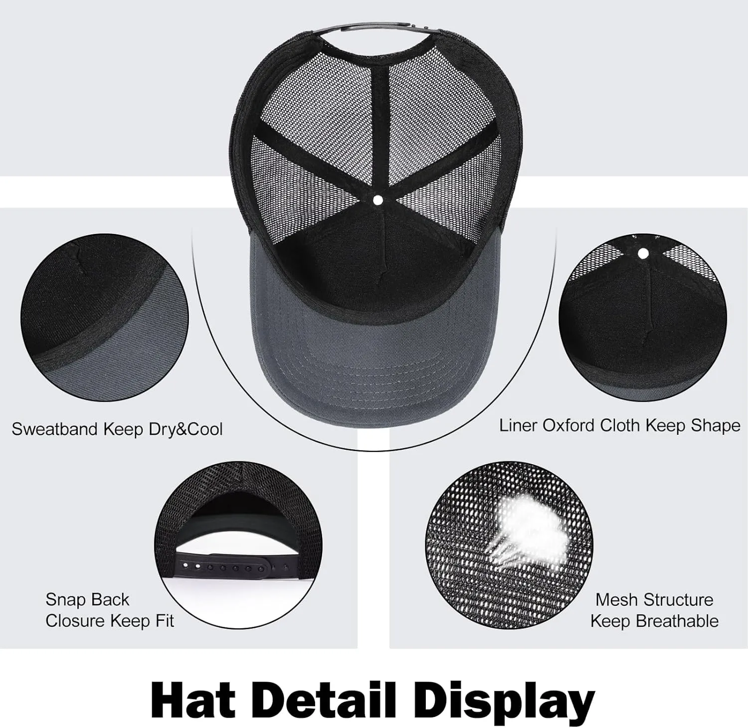 Oversize XXL American Flag Trucker Hat - Adjustable 23"-25.5" Baseball Cap - 3D Embossed Logo Mesh Snapback Hat