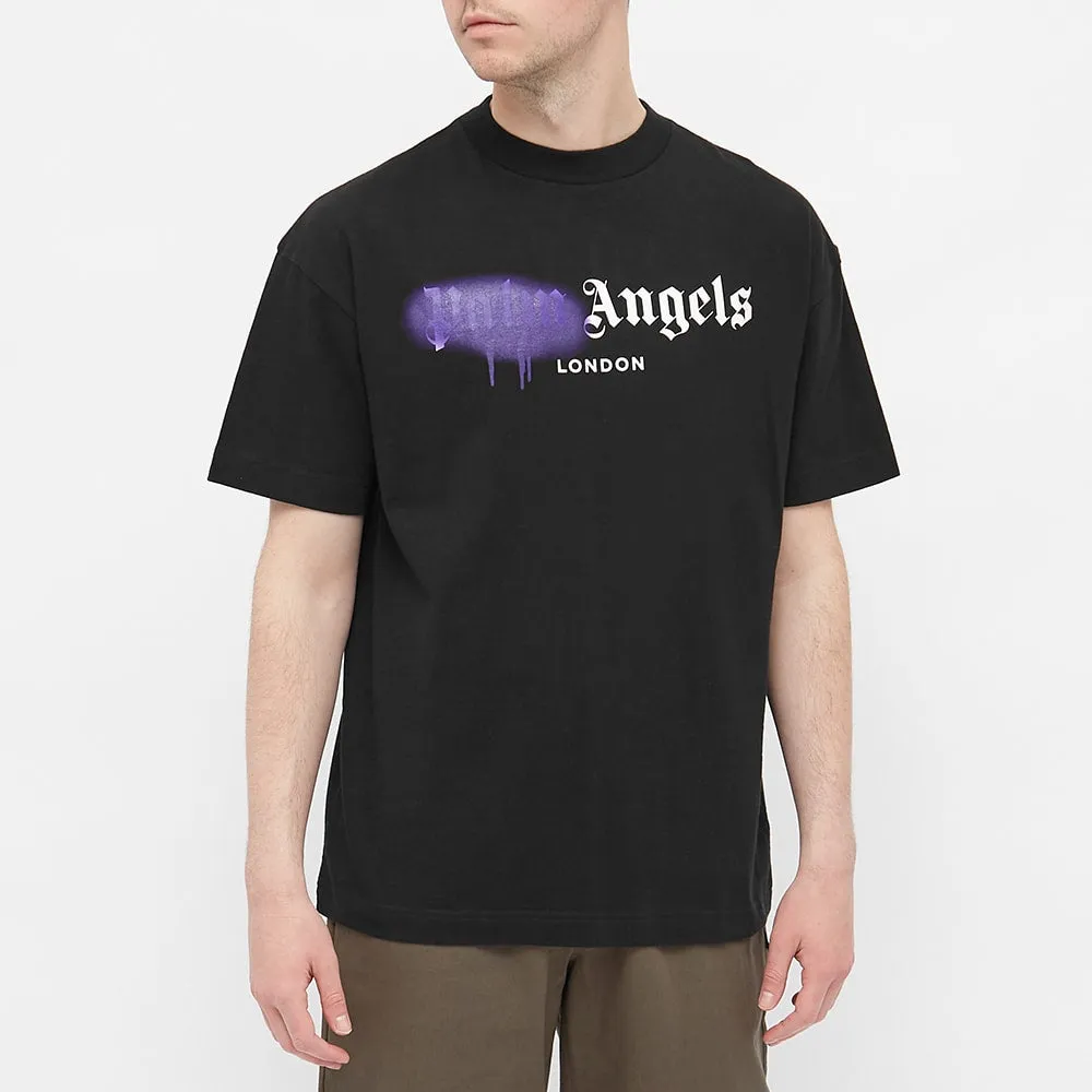 Palm Angels London Sprayed Logo Tee Black