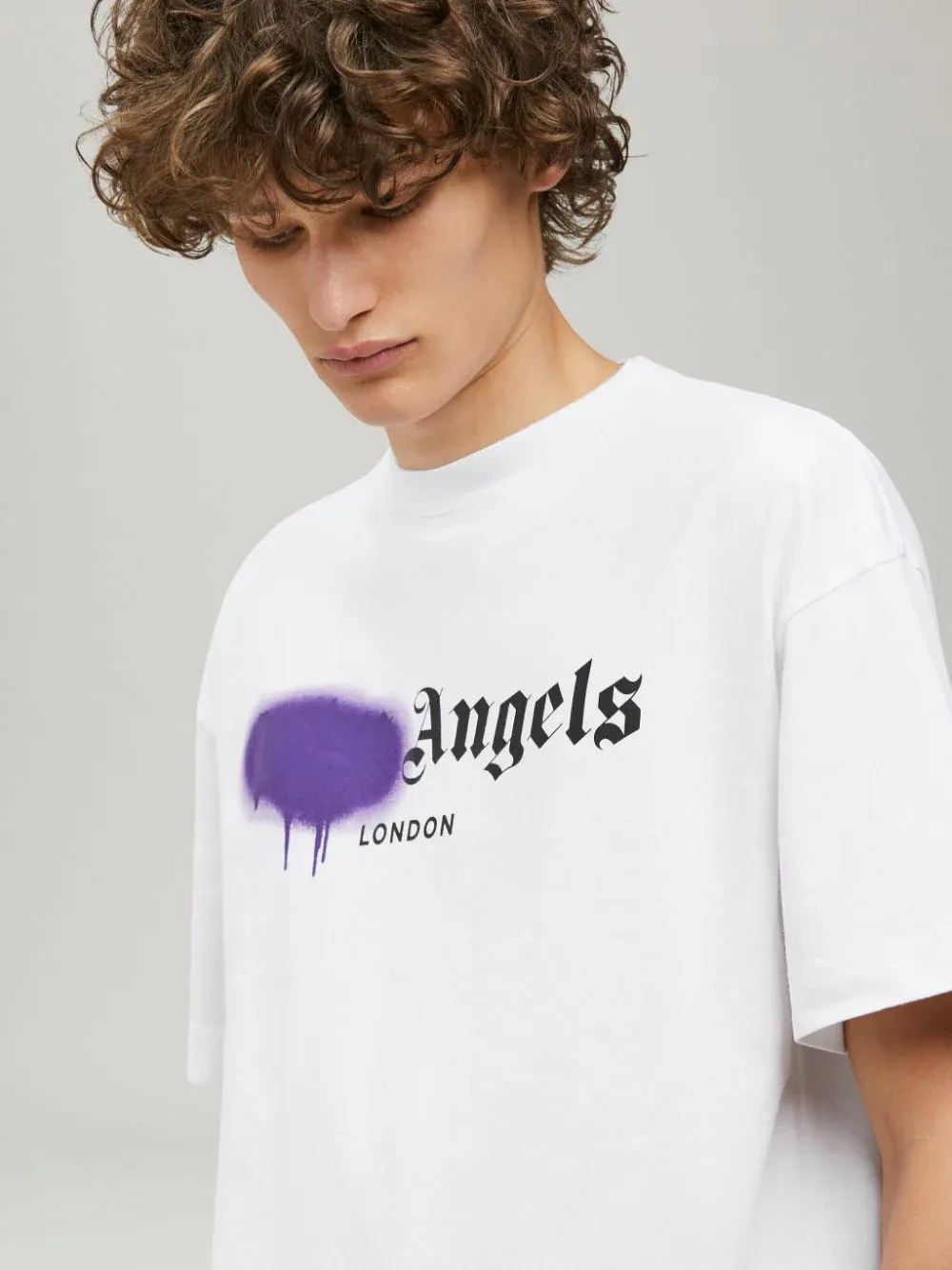 Palm Angels London Sprayed Logo Tee White
