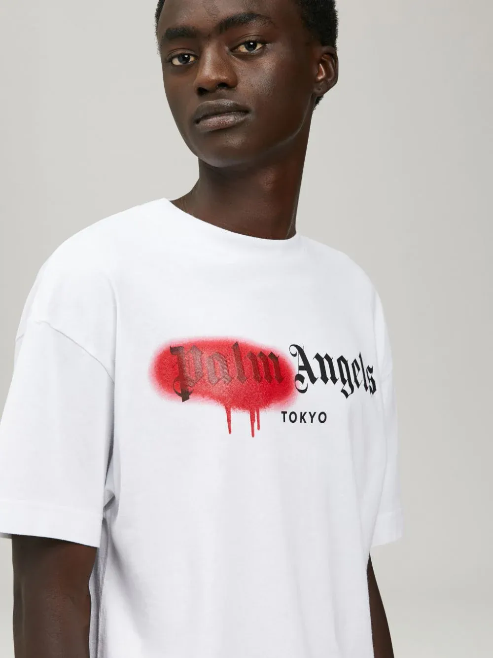 Palm Angels Tokyo Sprayed Logo Tee White
