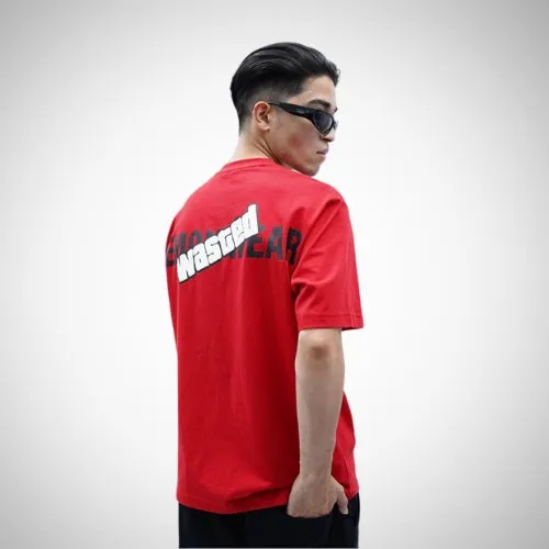 "Demon Vodka" Oversized Puff Print Red T-Shirt By DemonWear for Him