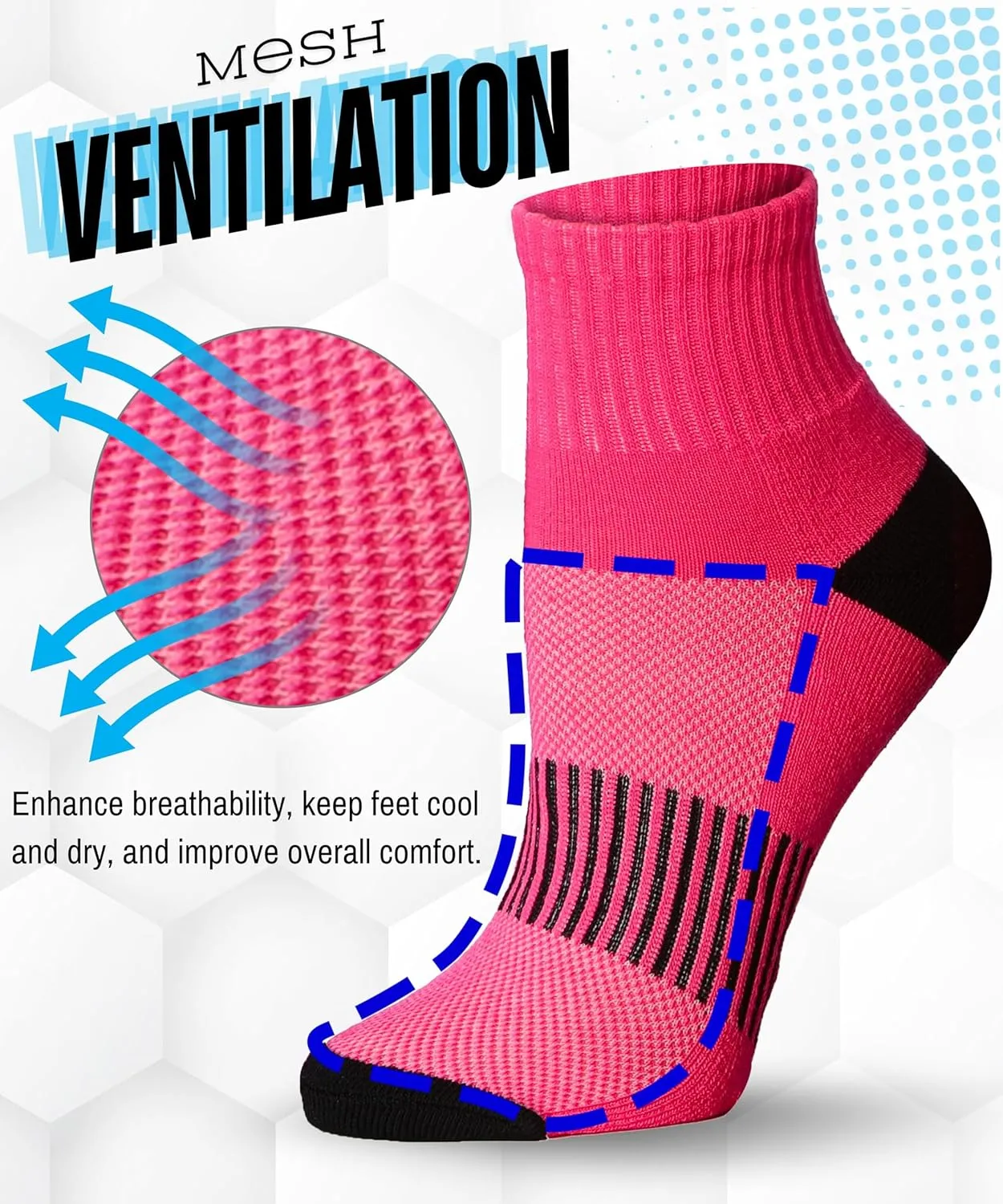 Tipi Toe Women's 12-Pairs Running & Athletic Sports Performance Ankle/Quarter Socks