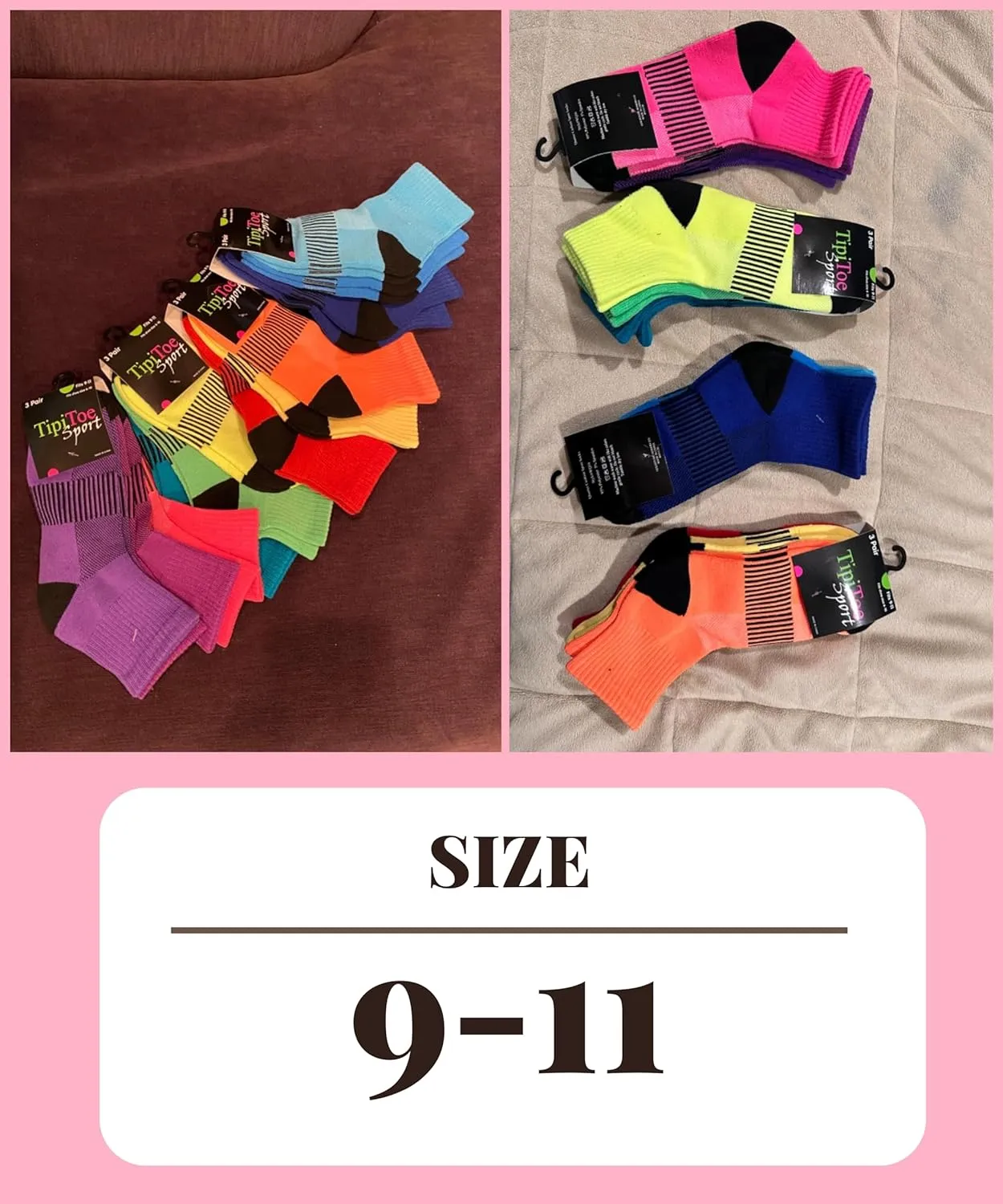 Tipi Toe Women's 12-Pairs Running & Athletic Sports Performance Ankle/Quarter Socks