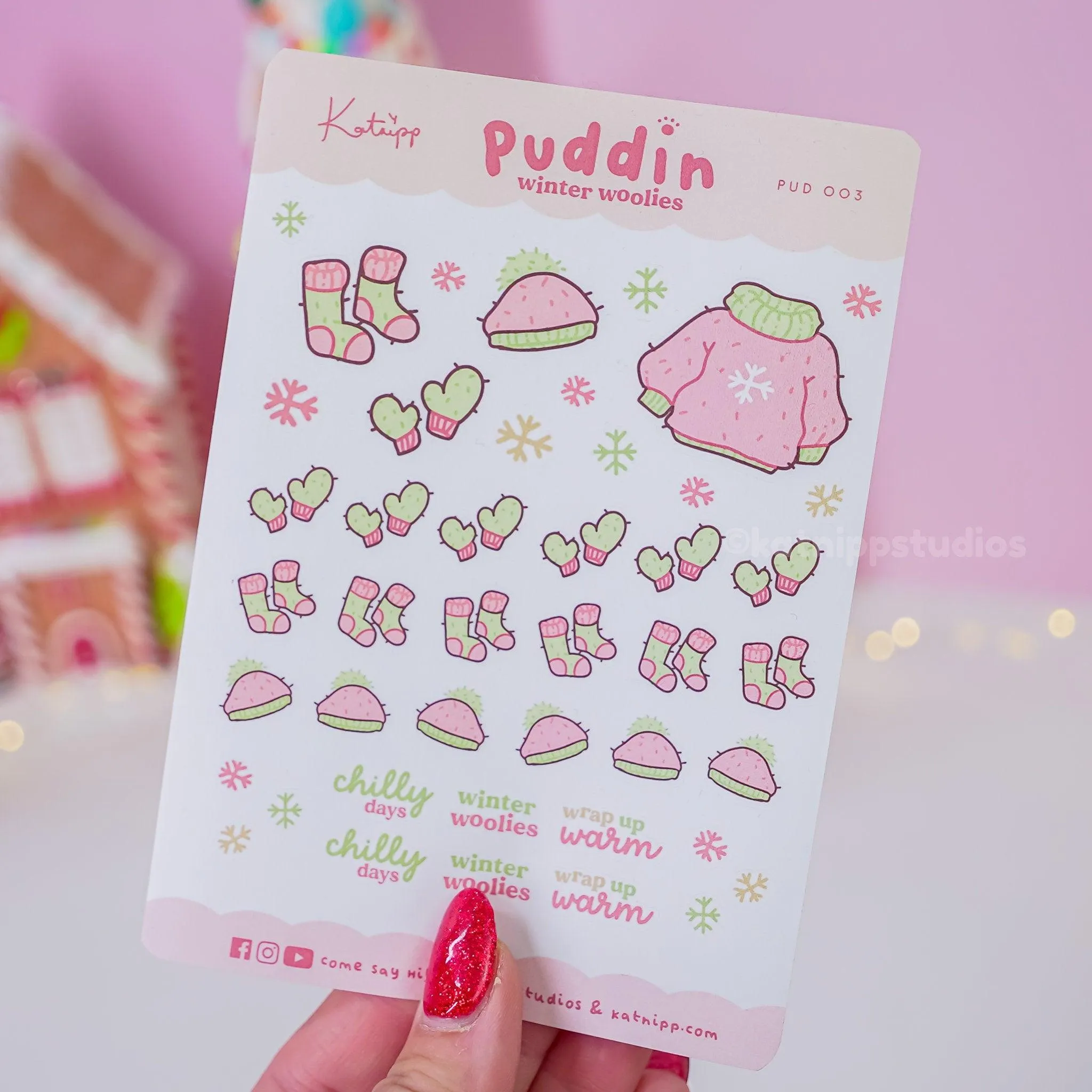 Winter Woolies Sticker Sheet | Kawaii Planner Stickers | Cozy Reminder Stickers | Pastel Winter Decor | PUD 003