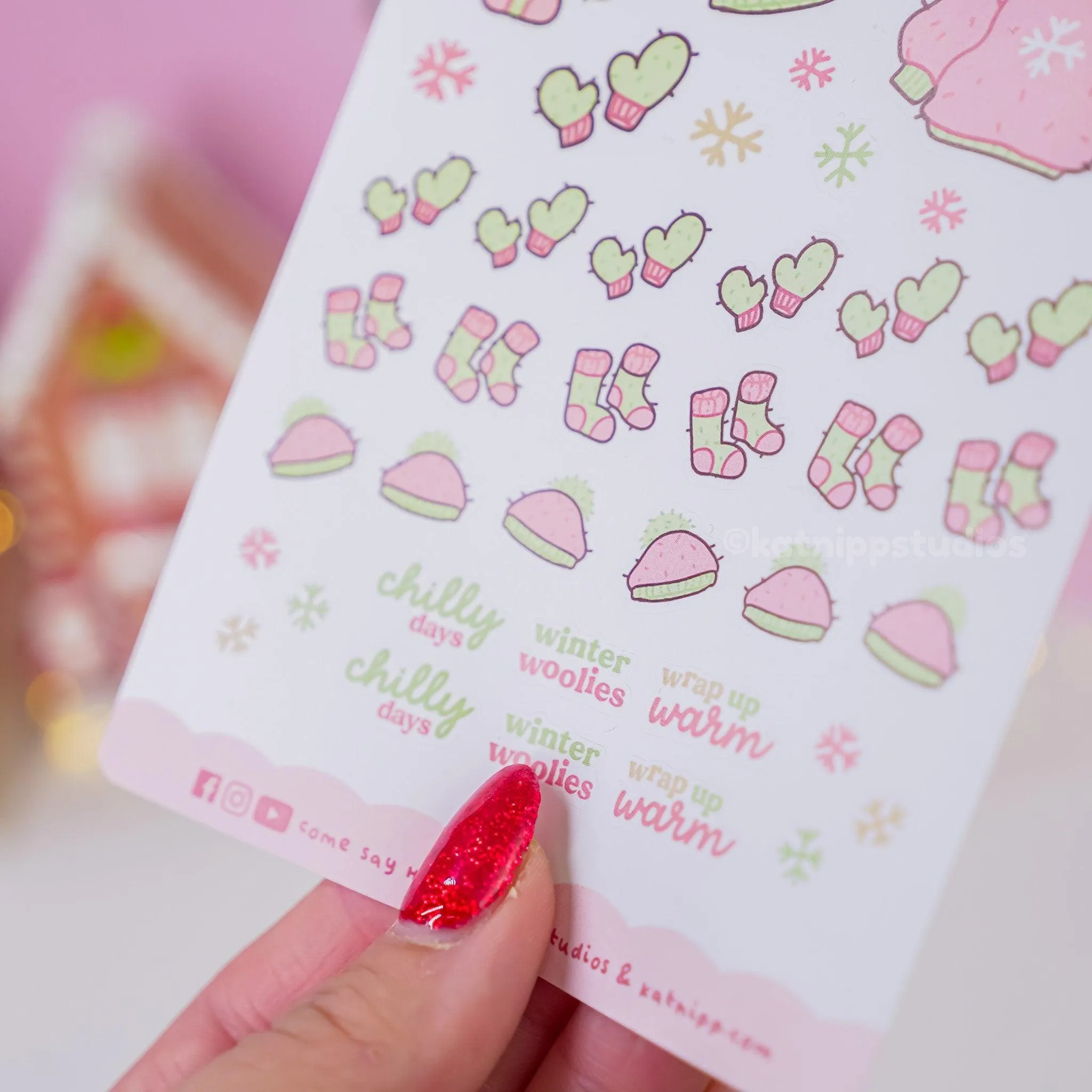 Winter Woolies Sticker Sheet | Kawaii Planner Stickers | Cozy Reminder Stickers | Pastel Winter Decor | PUD 003