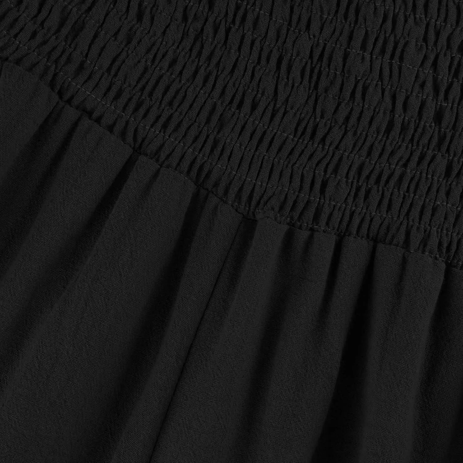 Women's Linen Pants 2025 Summer Smocked Waist Ruffle Pants Boho Casual Loose Beach Trousers