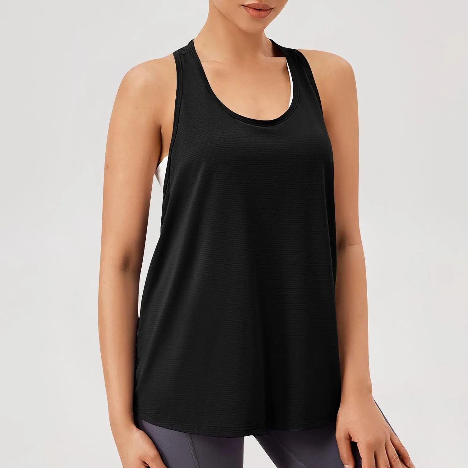 Workout Tank Tops for Women Racerback Quick Dry Sleeveless Shirts Casual Solid Loose Fit Blouses for Running Yoga