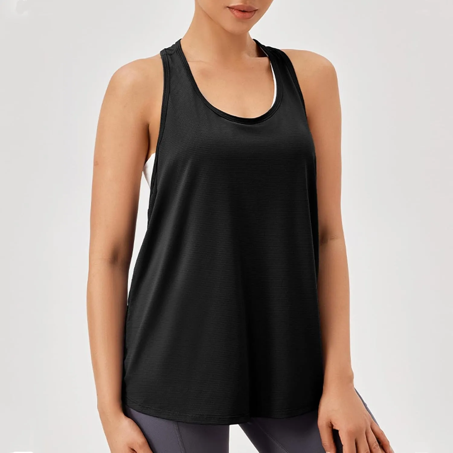 Workout Tank Tops for Women Racerback Quick Dry Sleeveless Shirts Casual Solid Loose Fit Blouses for Running Yoga
