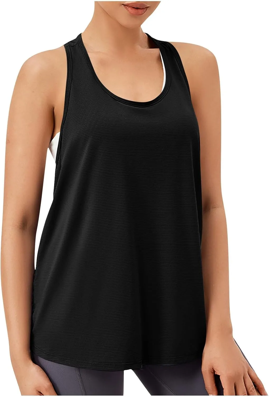 Workout Tank Tops for Women Racerback Quick Dry Sleeveless Shirts Casual Solid Loose Fit Blouses for Running Yoga